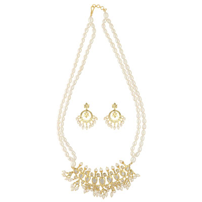 "Dharna 2 Lines Pearl Necklace - JPAPL-23-16 - Click here to View more details about this Product
